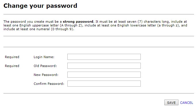 Password Change Pages Example Password Reset